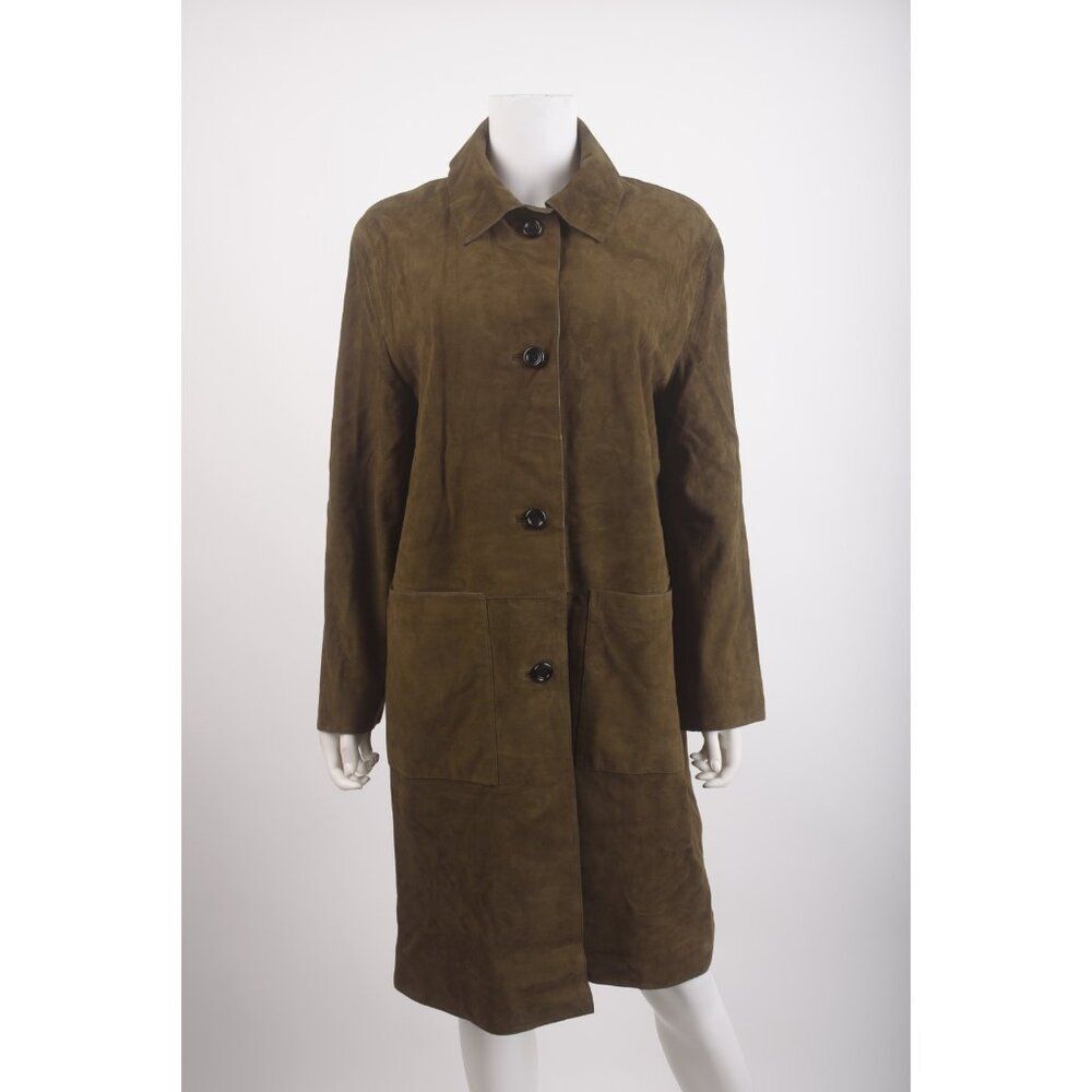 Massimo Dutti Womens Suede Coat Size S Brown Soft Goat Leather 4709/919 NWT $790